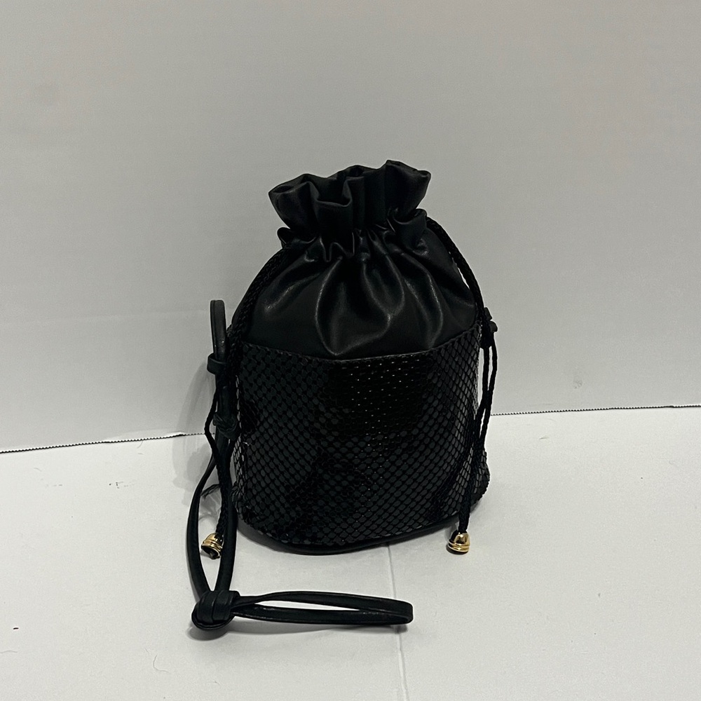 Vintage Comeco Elegant Black Drawstring Bag